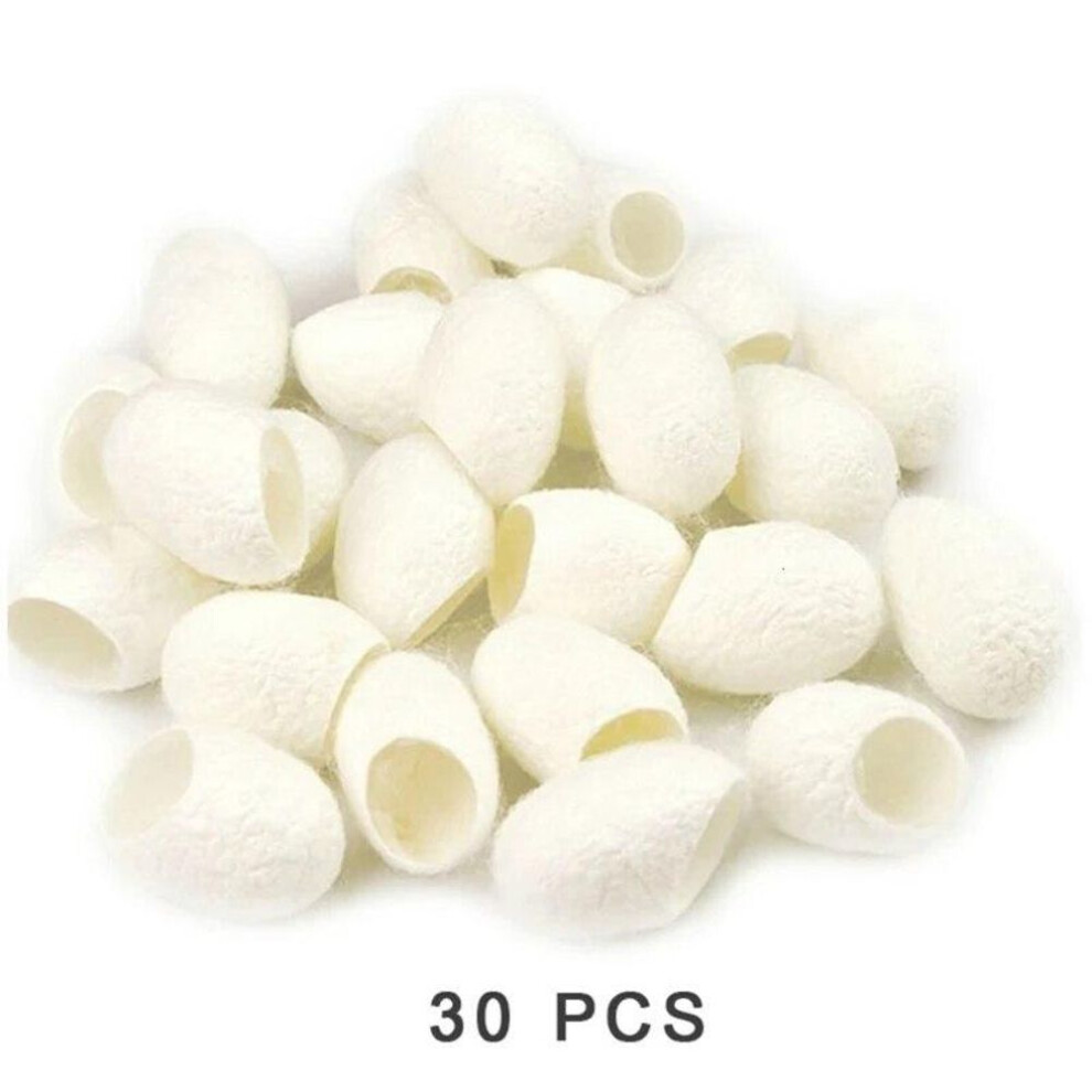 30pcs Organic Natural Silk Cocoons Cleanser Silkworm Balls Scrub Purifying Acne Anti Aging Whitening Cleaning Face Care