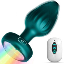 (green) Anal Plug Adult Sex Toys 10 Modes Vibrating Butt Plug LED Colorful Light up Remote Control for Prostate Massage Adult Toys