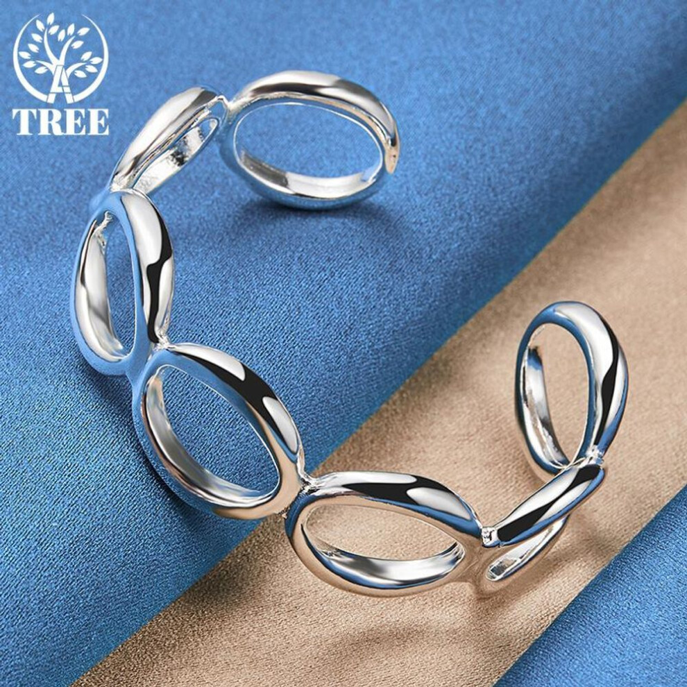 925 Sterling Silver Full Round O Bangle Bracelet Jewelry