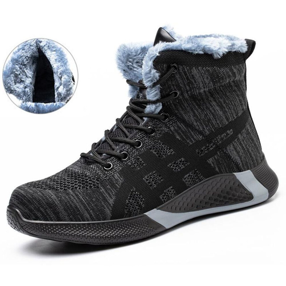 (as the picture, 42) Winter Safety Boots Men Work Shoes Male Anti-Smash Men Work Boots Steel Toe Indestructible Boots Men Safety Shoes Lightweight