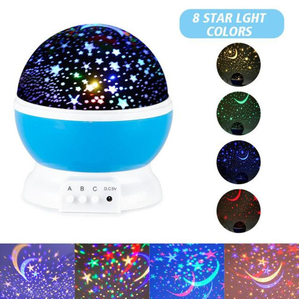 (blue) Galaxy Projector Starry Sky Rotating Led Night Light Planetarium Children Bedroom Star Night Lights Moon Light Kids Gift Lamp