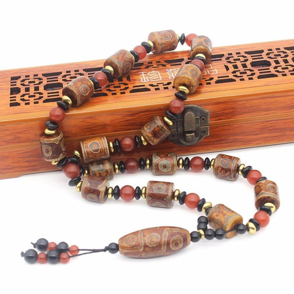Natural Agate Eye Stone Necklace Tibetan Name Wind Necklace