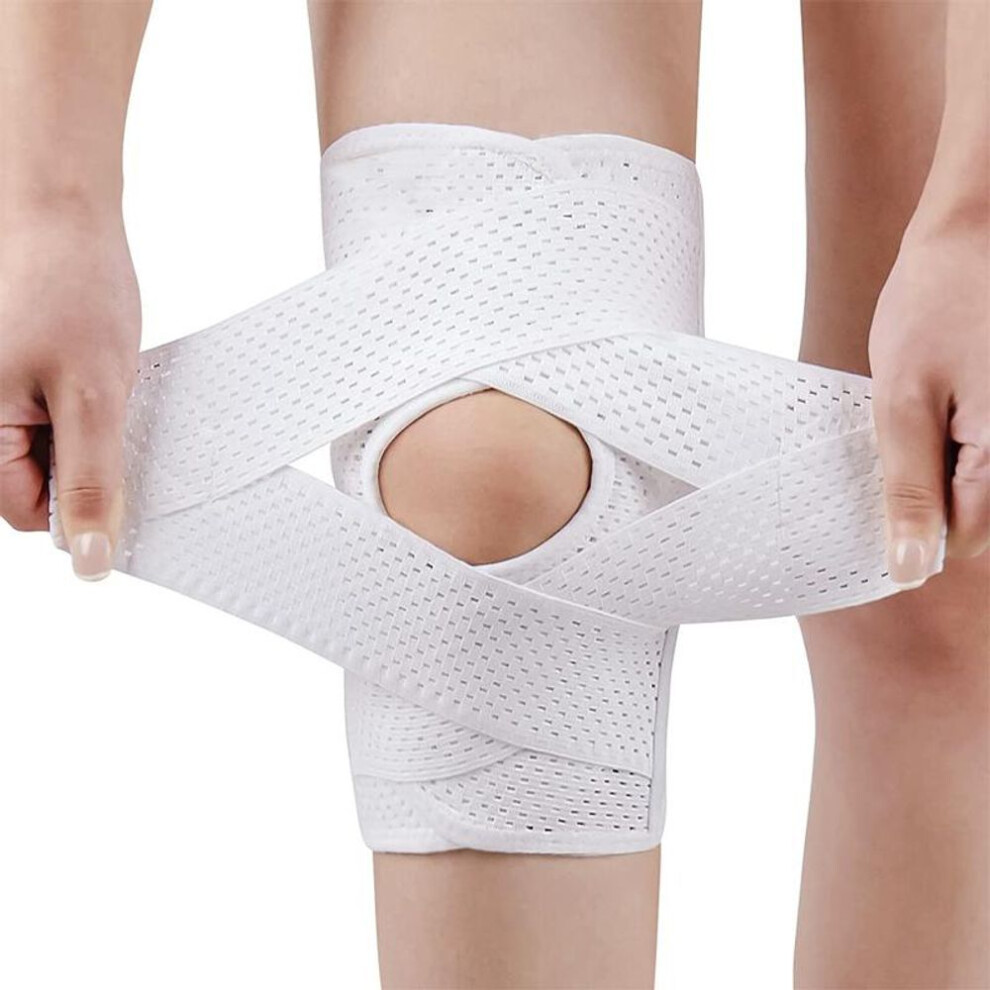 (white, XXL) Reinforced Compression Knee Pads With Side Stabilizers Breathable Adjustable Knee Pads For Knee Pain Arthritis Injury Recovery Lxy