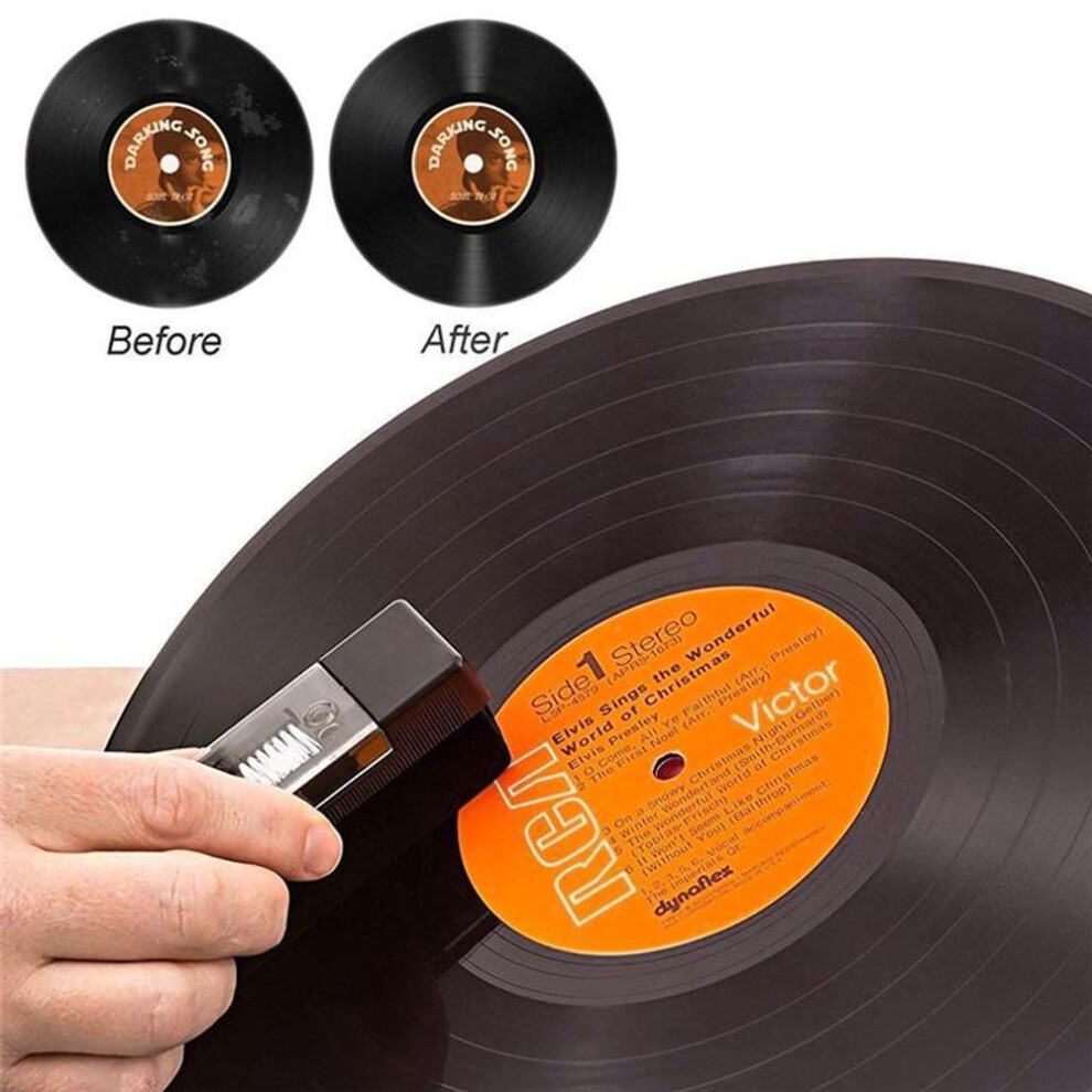 2 In 1 Vinyl Record Cleaning Brush Set Stylus Velvet Anti-static Cleaner Kit