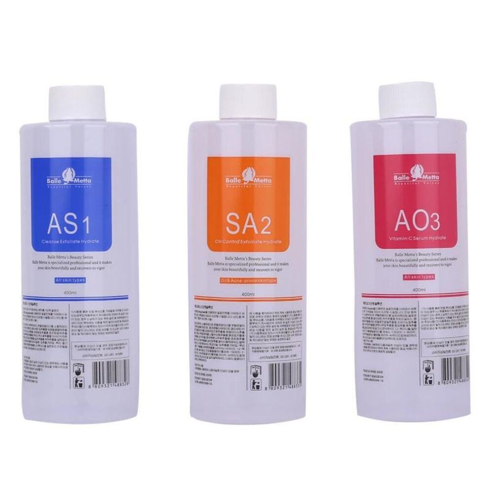3pcs/lot 1200ml As1 Sa2 Ao3 Hydra Liquid Face Serum Facial Aqua Peel Solution For Hydrafacial Machine Deep Cleaning Skincare