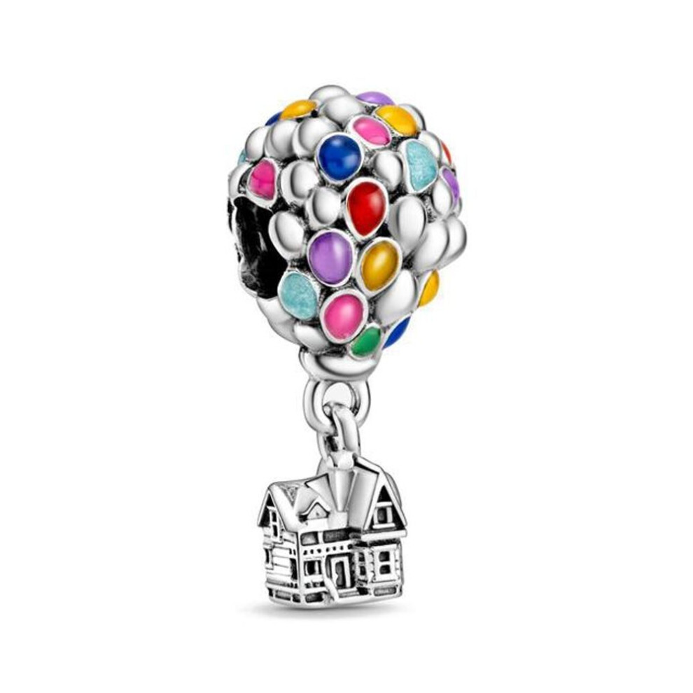 (as the picture) POMOiii 925 Sterling Silver Round Charm Fit Original Fashion Charm Bead Forever Family Charm Bracelet Necklace Trinket Diy Women Jewelry