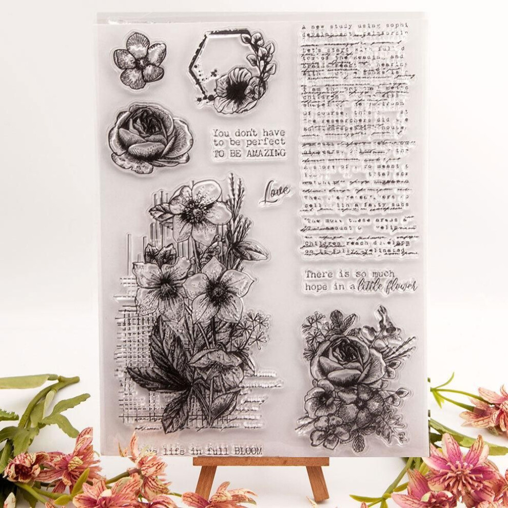 (No.9-Narcissus Flower) Flower Leaf Transparent Silicone Clear Stamp For Seal Diy Scrapbooking Album Clear Stamps Butterfly Lady Vine