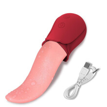 (red, A) 10 Speeds Realistic Licking Tongue Rose Vibrators for Women Nipples Clitoral Stimulation Sex Toys for Adult Female Couples