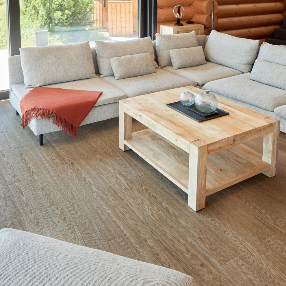 (Beige Grey, 30) Self Adhesive Floor Planks (91.4x15.2cm) - Peel And Stick Vinyl Flooring