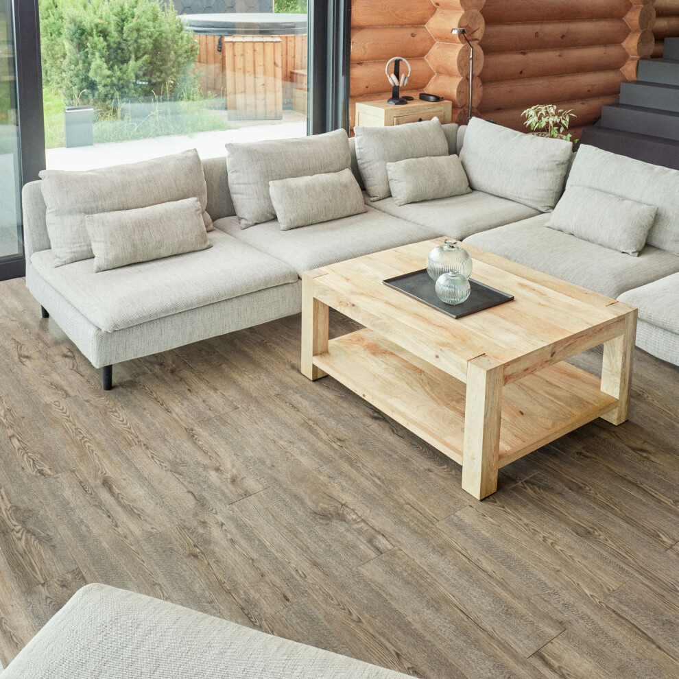 (Darker Bown Oak, 36) Self Adhesive Floor Planks (91.4x15.2cm) - Peel And Stick Vinyl Flooring