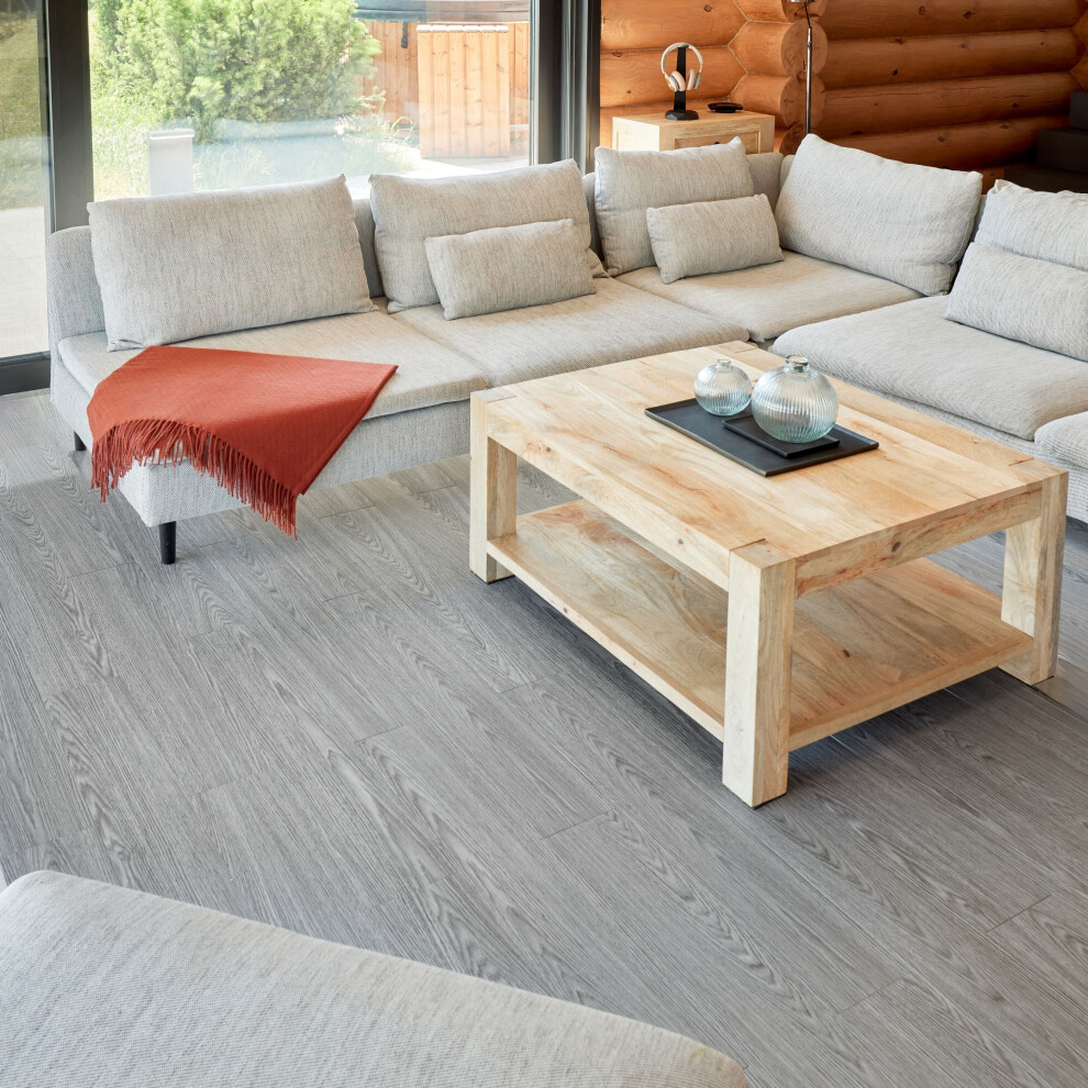 (Grey, 7) Self Adhesive Floor Planks (91.4x15.2cm) - Peel And Stick Vinyl Flooring