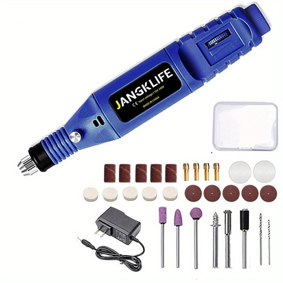 (blue) Corded Rotary Tool Sander Set Corded Engraving Pen Diy Polishing Rotary Engraving Tool Set