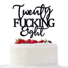 Unoggsor Twenty Fucking Eight Cake Topper - Decor pentru tort pentru 28 de ani de na?tere - Noroc pentru 28 de ani Articole pentru decora?iuni pe