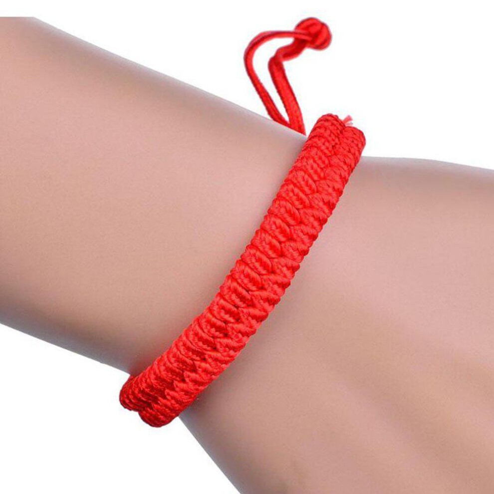 (red) Red Tibetan Buddhist Good Lucky Charm Tibetan Bracelets For Women Men Handmade Knots Rope Bracelet