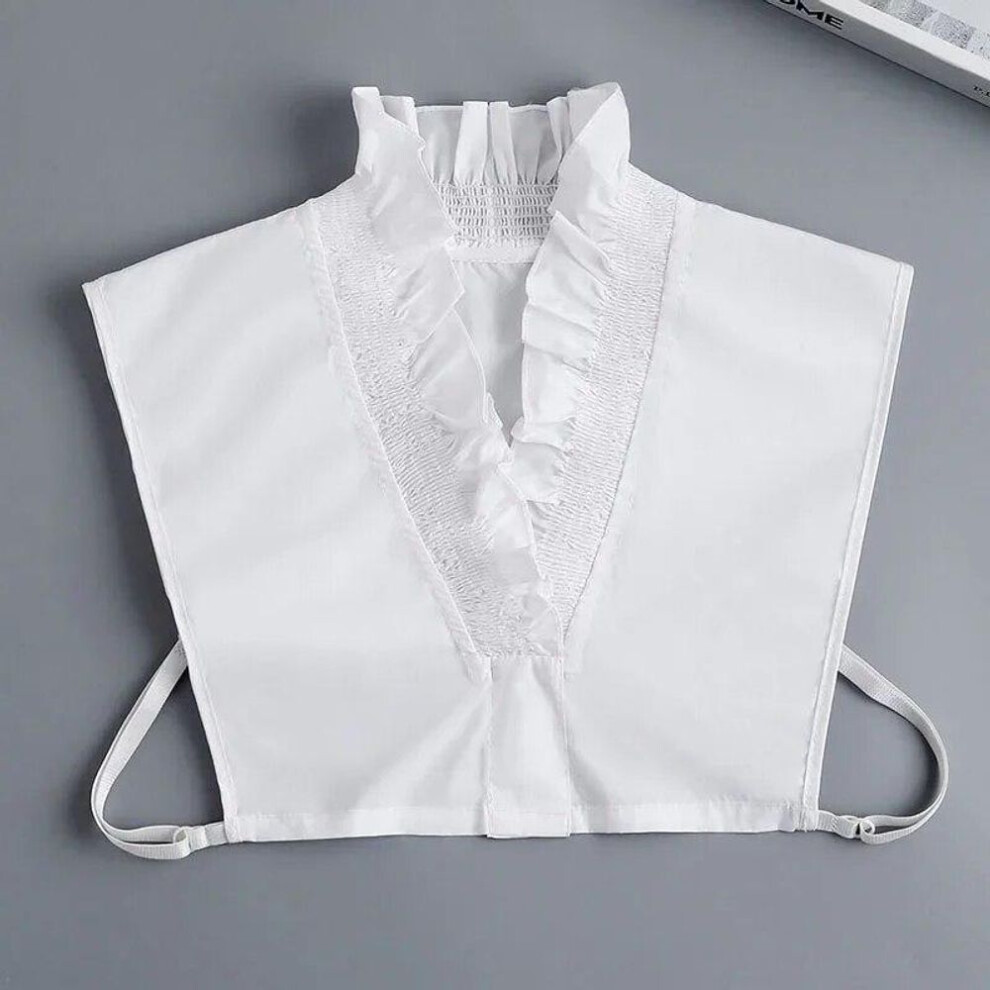 (white) Women&apos;s Cotton Detachable Collar for Sweater Blouse Shirt Fake Collar Decorative Female White Half Shirt False Collar Accessory