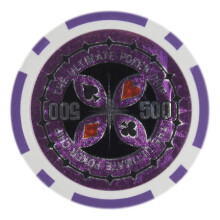 Brybelly Holo Inlay Poker Chips Heavyweight 14-gram Clay Composite - Paket om 50 ($500 Lila)