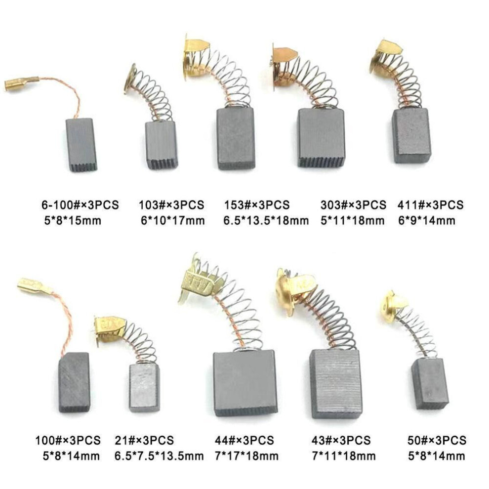 Graphite Carbon Brushes Replacement Transmission 10 Sizes