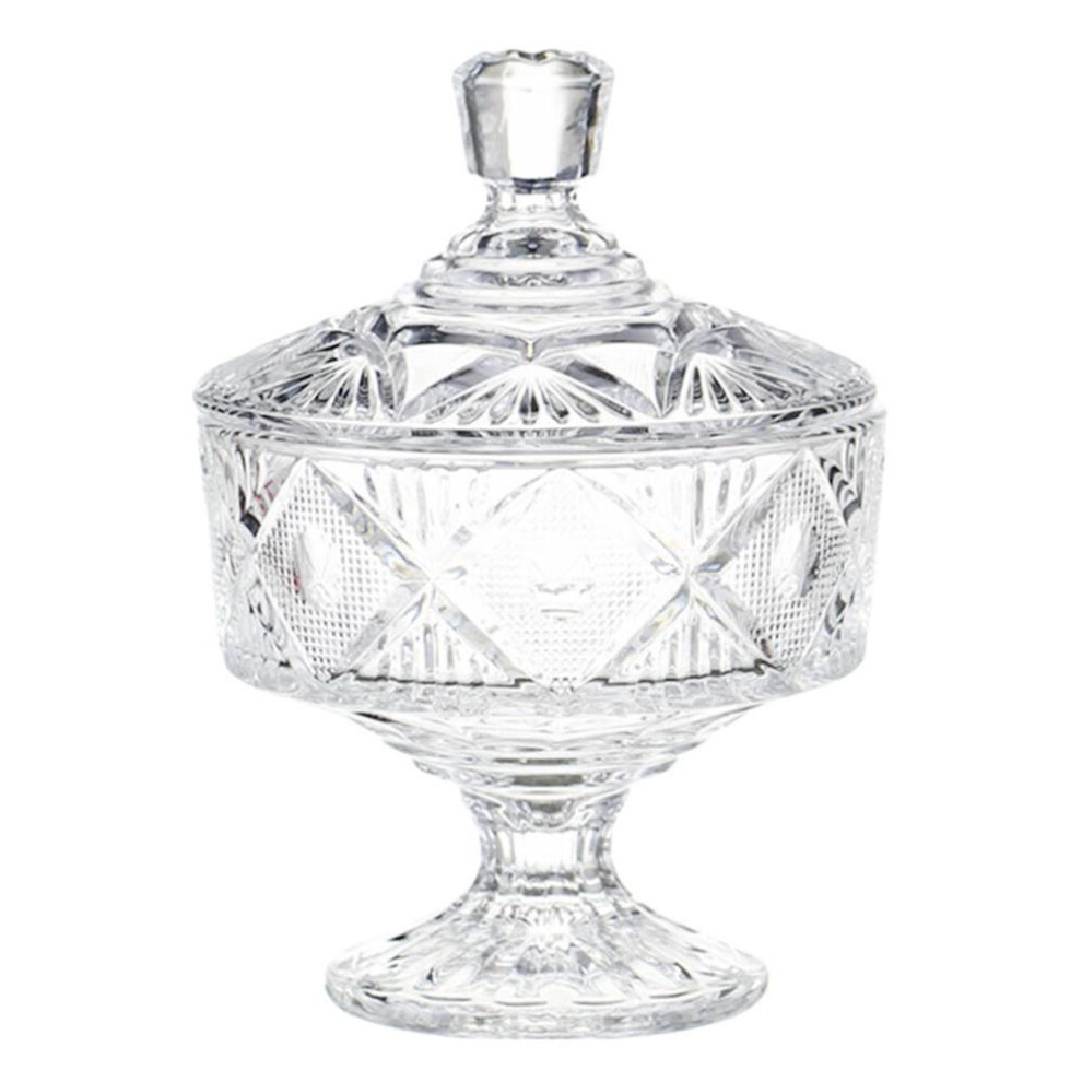 (transparent) Candy Jar Glass Crystal Dish Bowl Jewelry Shower Totejars Storage Holder Box Cookie Embossed Canisterlid Decorative Container