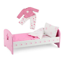 Emily Rose Pink and White 14 -tommer Doll Bed Gift Set - Inkluderer sengetøj og matchende 14 """" Doll PJS Pyjamas! | Kompatibel med glitter piger