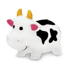 DolliBu Koe Badwaterspuitspeelgoed - Drijvend Wit Rubberen Badspeelgoed Cool Animal Squirting Bathtime Speelwaterspeelgoed voor peuters Schattig Boer