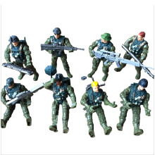 Lynkaye 8 Pcs Soldier Action Figure Toy Army Men with Weapon Accessories/SWAT Team Figure Military Playset for Boys Girls Birthday (8 pcs American So