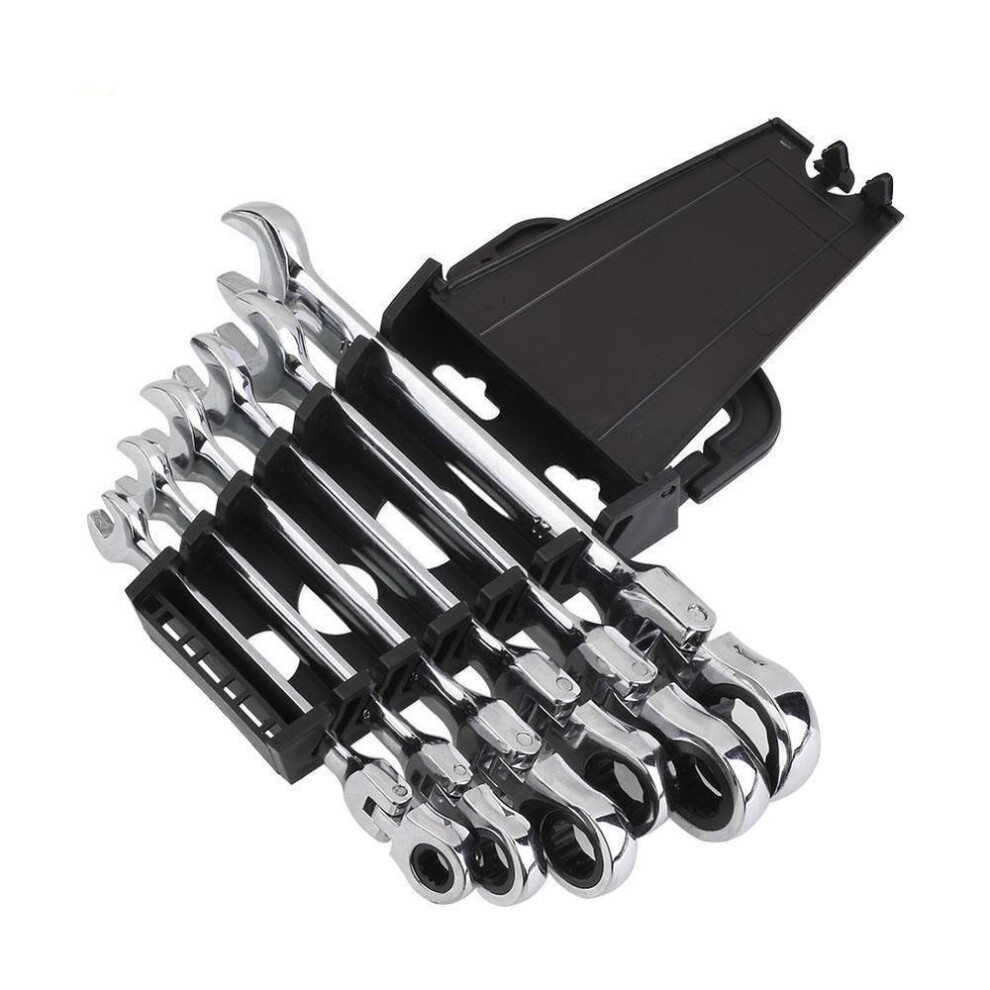 Ratchet Wrenches Set 6pcs Dual Head Socket Open End Metric Wrench Spanner