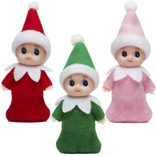 JOYIN Weihnachten 3-teilige kleine Elfenpuppe Weihnachten mit 1 roten, 1 grnen und 1 rosa Elfenpuppe, Feiertagsdekorationszubehr, kleines Geschenk