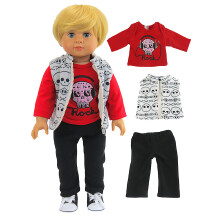 American Fashion World World Skull Set pentru papu?i de 18 inci | 3 piesa | Calitate premium ?i design la moda | Haine de papu?i | Outfit Fashion