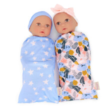 LullaBaby - 14-tuumaiset realistiset vauvanukket - vaalea iho ja ruskeat silm t - t hti- ja kukkakuvioiset kapalopussit - s p hattu ja panta - l
