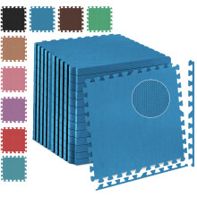 ((Blue 48 Pcs (192 sq.ft) 25mm Thick EVA Soft Foam Mat Heavy Duty Interlocking Floor Exercise Mat Each Tiles 60 x 60 x25c) Gym Floor Mat Eva Foam Exercise Interlocking Tiles