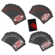 1 stk vandt?t plastik poker spillekort PET bordspil Halloween/Thanksgiving Day (r?d x s?lv)