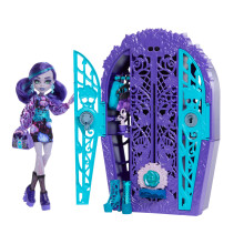 Monster High Skulltimate Secrets Doll & Accessories Set Garden Mysteries Twyla with Reveal Closet & 19+ Tea Party Surprises Like Clothes