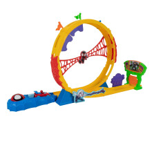 MARVEL Spidey and His Amazing Friends Amazing Metals Super Loop Track Set - 28-Inch Race Track with Launcher 360 Degree Super Loop and Exclusive Ama