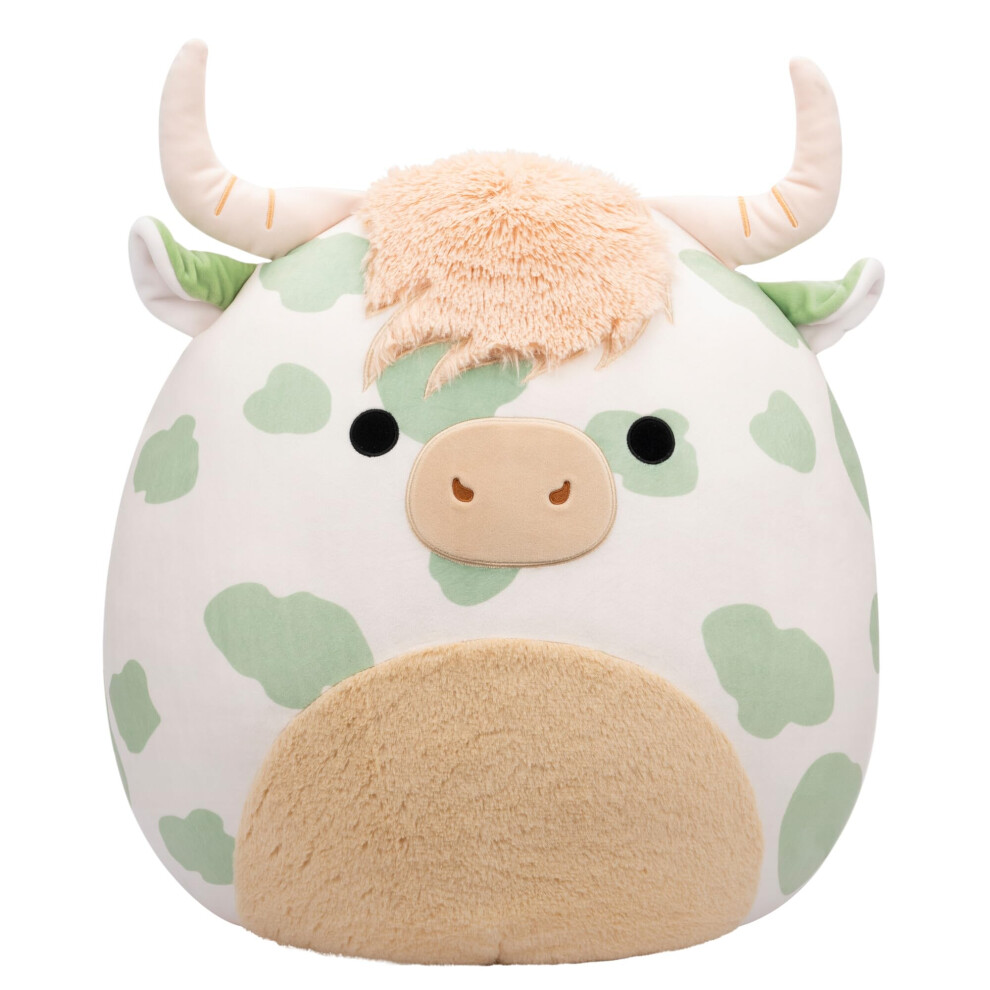 Squishmallows Original 20-Inch Celestino Sage Green Spotted Highland Cow - Official Jazwares Plush (Jumbo)