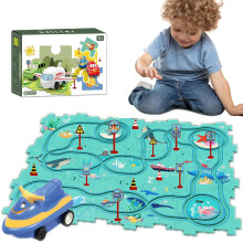 25pcs Puzzle Racer Track dla dzieci Seria oceaniczna Seria Jigsaw Puzzle Racer Track Track Zestaw Puzzle Track Play Play Zestaw Prezes Preschool