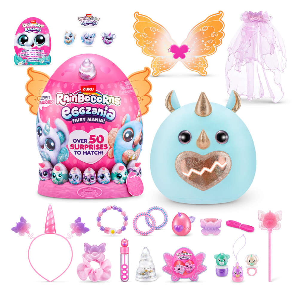 Eggzania Fairy Mania (Rhino) Door Zuru Pluchen Speelgoed Verzamelbare Pluche Verrassingseieren Draagbare Accessoires Slijm Speelgoed Voor Meisjes-image