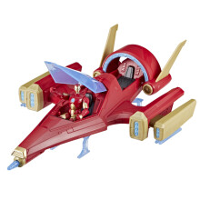 Vehículo y figura de acción Iron Man Repulsor Blast Battle Jet, 4 pulgadas (10 cm)