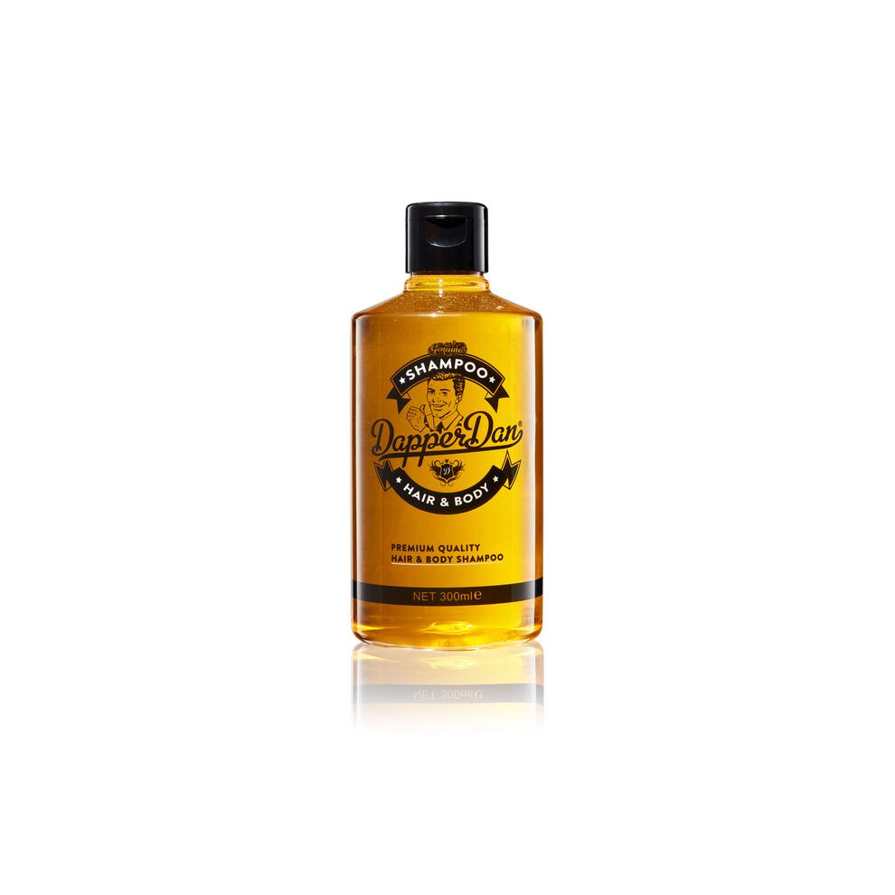 Dapper Dan Hair and Body Shampoo, Men's Daily Hair Strengthening Shampoo for Men with Vitamin B5, 1 x 300ml