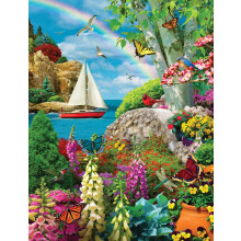 Scara Springbok pna la Serenity 500 Piese Jigsaw Puzzle pentru adul?i de Aist Alan Giana - Gradina colorata de ocean - dimensiune finisata 23,5