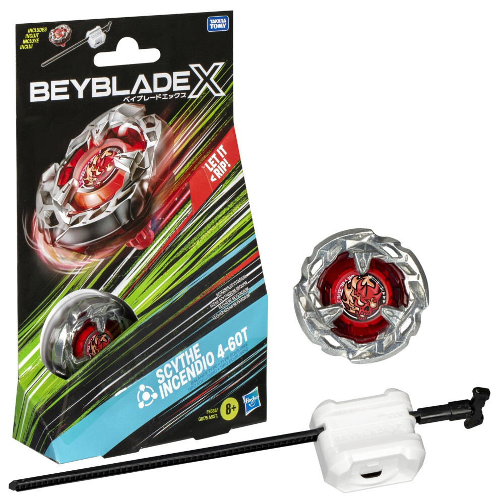 Beyblade X Starter Pack - F9583 - Set Di Trottola E Lanciatore, Scythe Incendio 4-60T-image