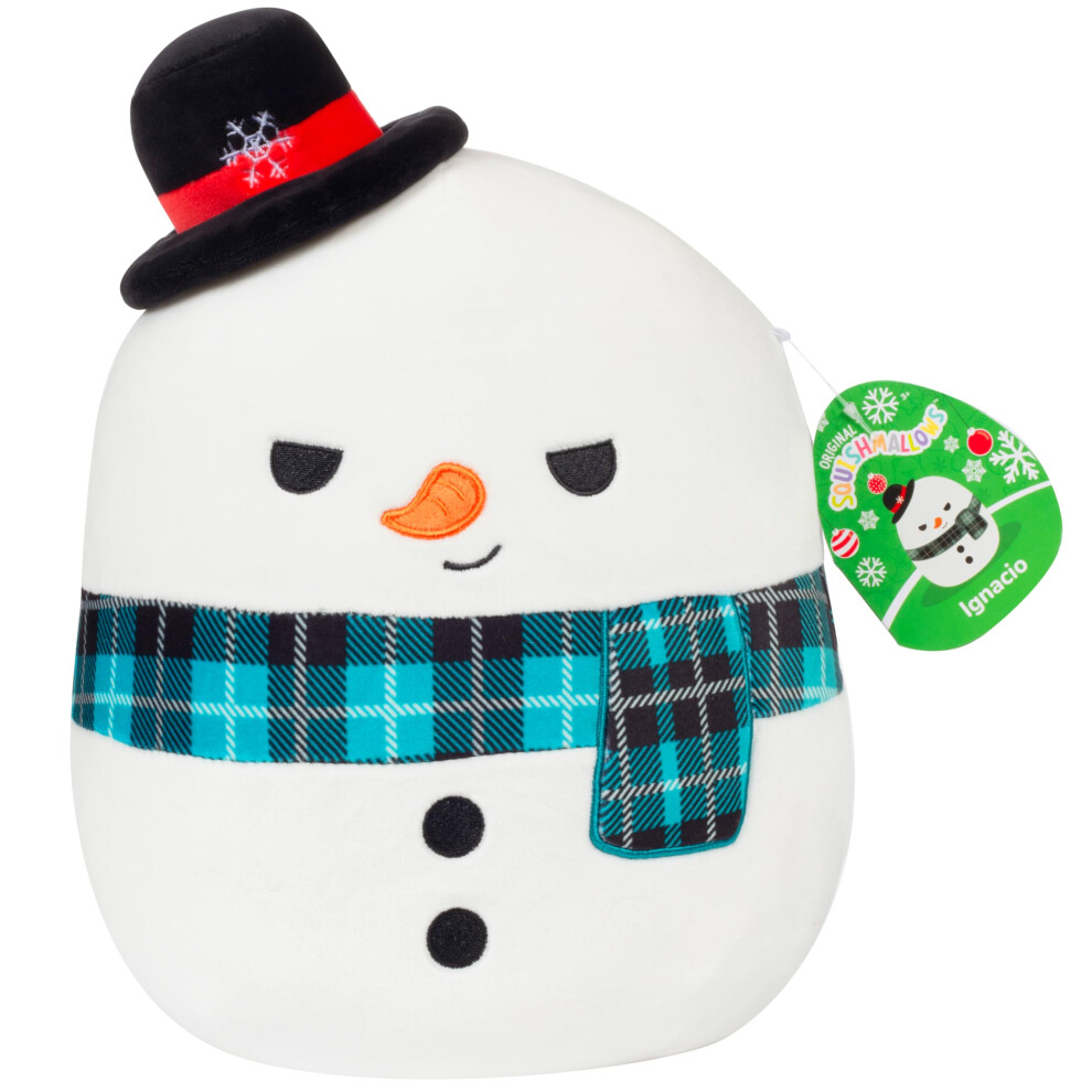 Squishmallows Original 10-Inch Ignacio The Snowman - Official Jazwares Plush - Collectible Soft & Squishy Snowman Stuffed Animal Toy - Add To Your Squ