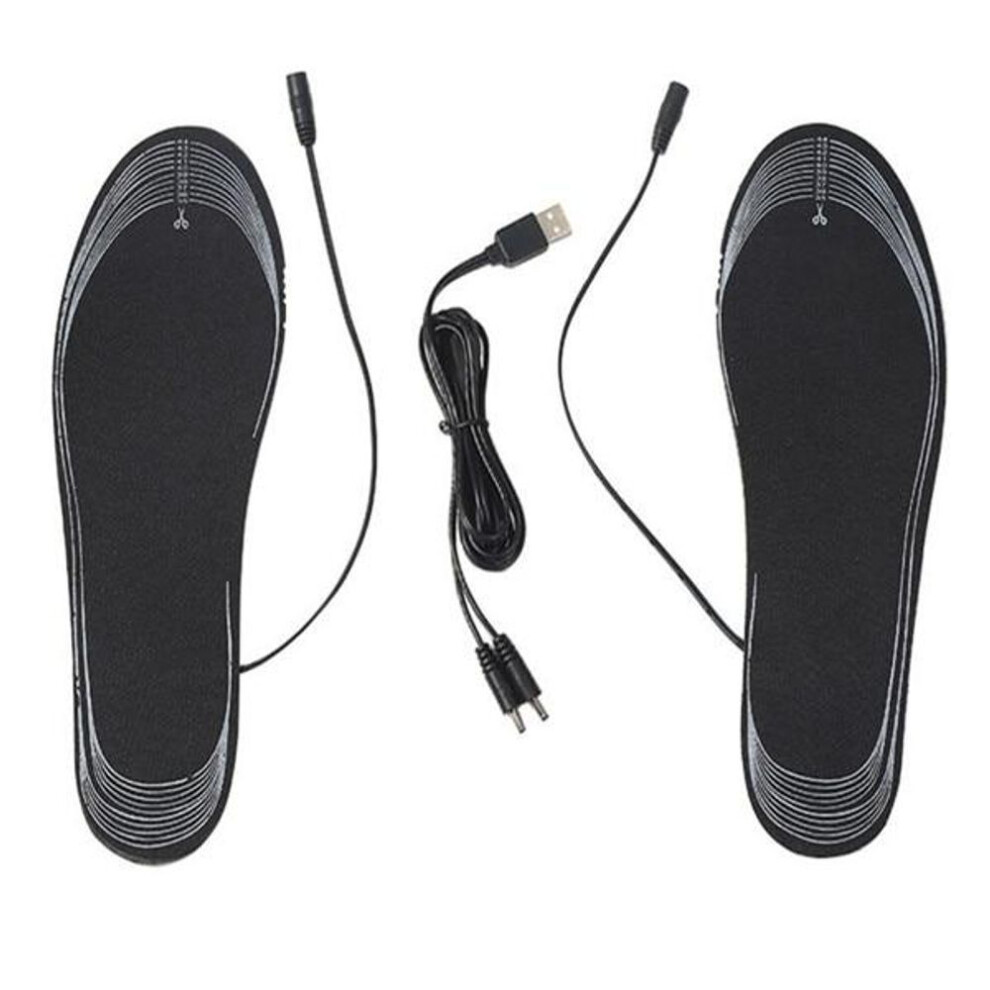 Usb Rechargeable Electric Heated Insole Safe Wool Felt 23-27cm Insole For Hunting Hiking Camping Wired Foot Warmer