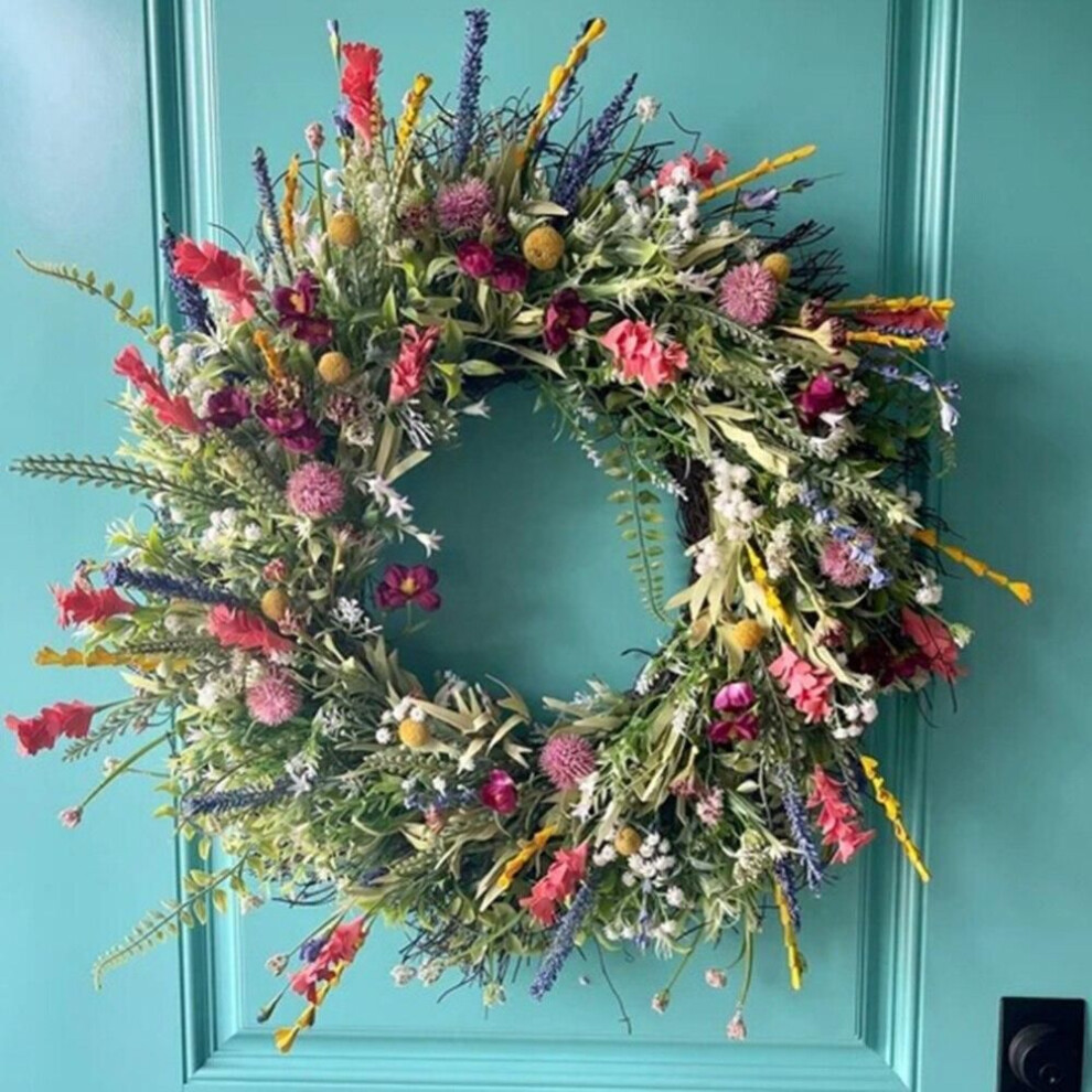 Texas Wildflower Wreath Rustic Home Decor Artificial Cottage Wreath Wreaths Garlands Artificial Decorations