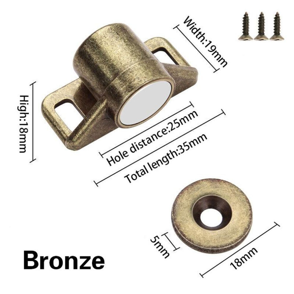 (bronze) Magnet Cabinet Door Catch, Magnetic Furniture Door Stopper, Closer, Strong Super Powerful Neodymium Magnets Latch