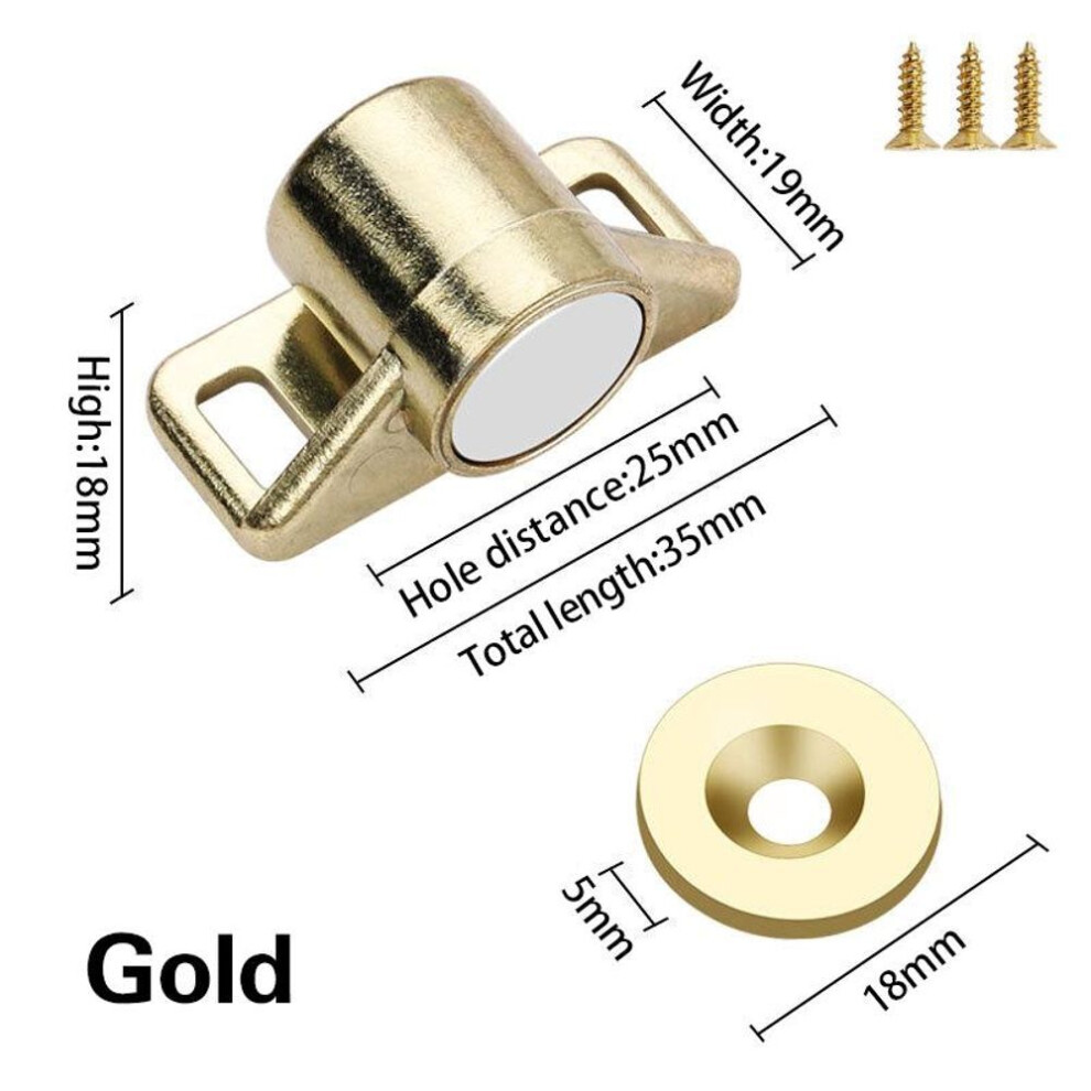 (gold) Magnet Cabinet Door Catch, Magnetic Furniture Door Stopper, Closer, Strong Super Powerful Neodymium Magnets Latch