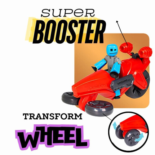 Stikbot Megabots - Rouge (Turbo Cycle) Figurines d'Action Poseables 1
