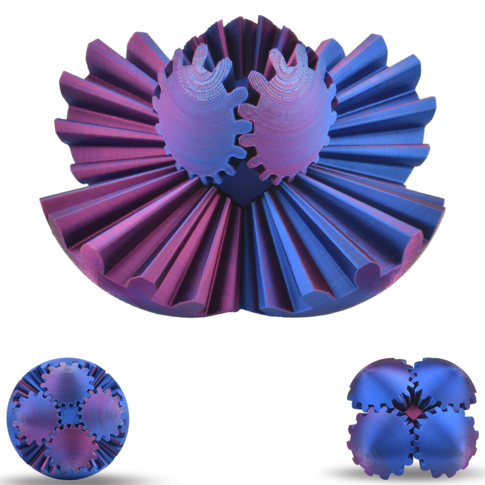 3D Printed Gear Sphere Ball - Colorful Gear Ball Fidget Gear Sphere Puzzle Cube Stress Relief Toy for Office and Home Decor Unique Idea for Friends an-image-OPC-PFYPFZZ-NEW