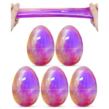 Greingways 5 Pack Oeufs de Pâques Remplis de Slime Galaxie, Cadeaux pour Enfants
