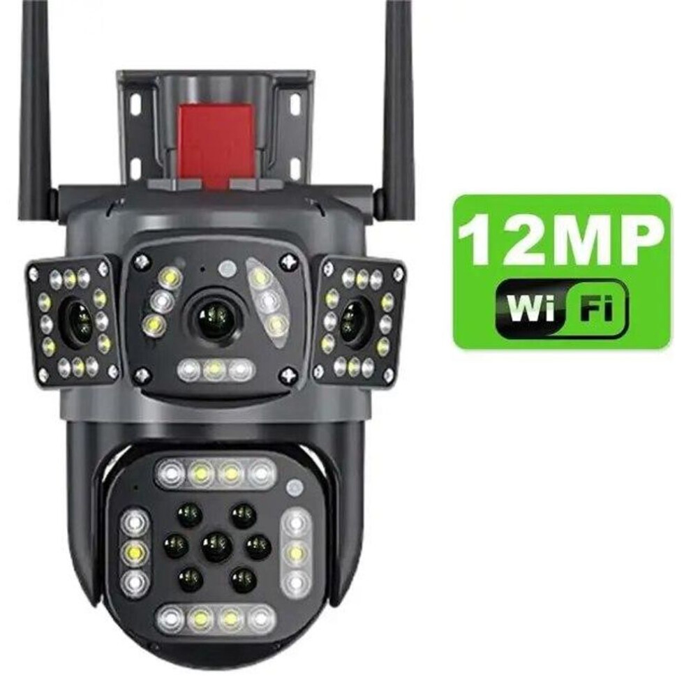 (only Camera) 2024 New EU 12MP PTZ WiFi 6K Dual Lens Camera Wireless Three Screens Protection Motion Detection Outdoor IP CCTV Survalance Home Protection