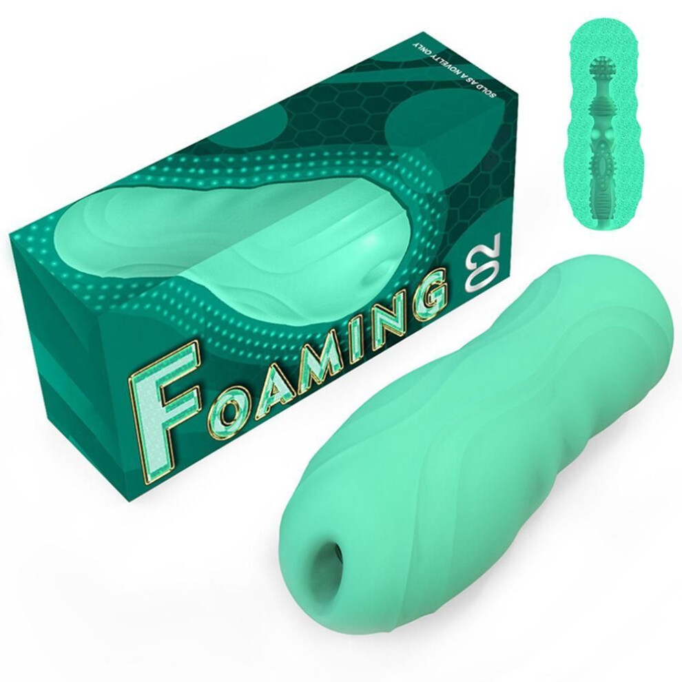 (blue) Male Masturbator Cup Realistic Vagina Pocket Pussy Man Masturbation Glans Blowjob Portable Airplane Cup Sucking Sex Toys for Men